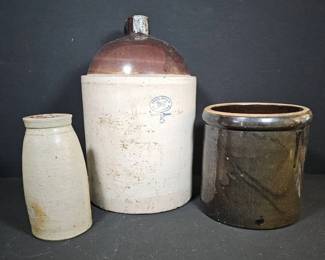 Stoneware Crocks Love Field Potteries, Wax Sealer Jar,  Brown Utility Crock