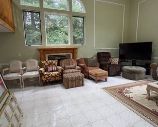 Upholstered Chairs and Ottomans