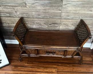 RATTAN WICKER BENCH CONSOLE $110