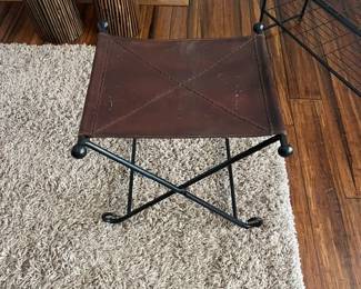 LEATHER FOLDING STOOL/CHAIR $30
