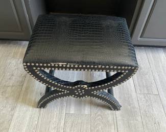 Black crocodile/embossed stool $25