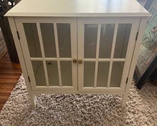WHITE GLASS DOOR DISPLAY CABINET $60