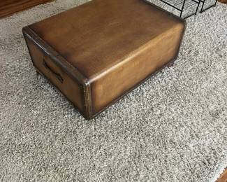 VINTAGE STYLE BROWL FAUX LEATHER TRUNK $60