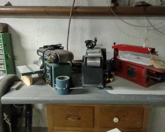 Scroll saw, belt sander and polisher