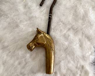 Large Antique BRASS Horse Head Damper Hook