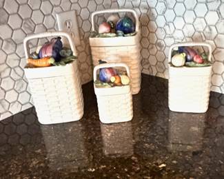 Fitz & Floyd Basket Weave Canister Set