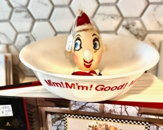 Vtg Campbell's Soup Bowl and Hand Painted Egg Shell