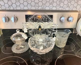 c,1905-1920's Pressed Glass Serving Pieces