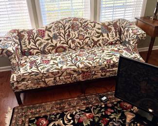 Vintage Camelback Upholstered Sofa