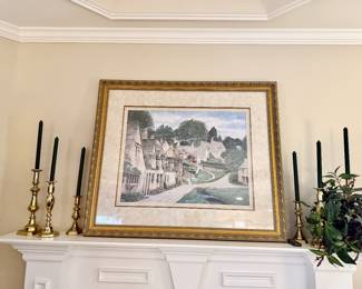 COTSWOLDS in LONDON, Large Gold Framed Artwork, 36"x41"