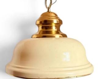 White And Brass Swag Lamp