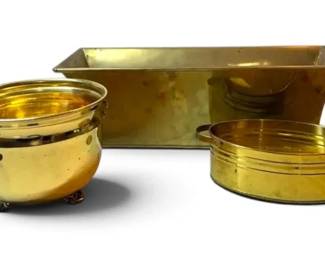 Vintage Decorative Brass Flower Box, Cauldron,  Dish