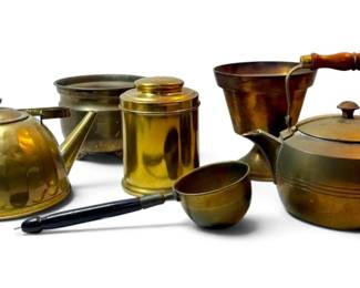 Vintage Brass Kettles, Pots,  More