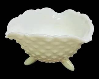 Hobnail Milk Glass Candy Dish