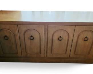 Vintage 4Door Credenza With Light Colored Finish