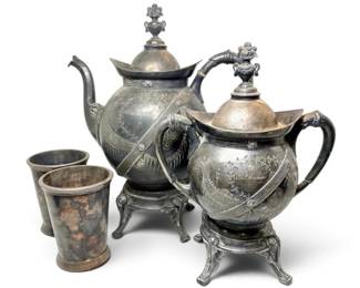 Reed  Barton SilverPlated Tea Pot and Sugar Pot