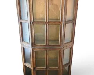 Vintage Lighted 2 Door China Cabinet