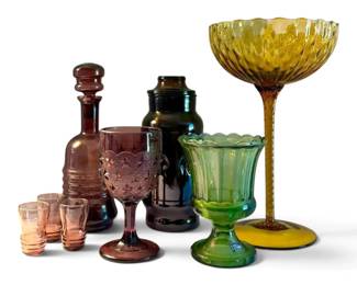 Vintage Colorful Glassware By Lenox  More