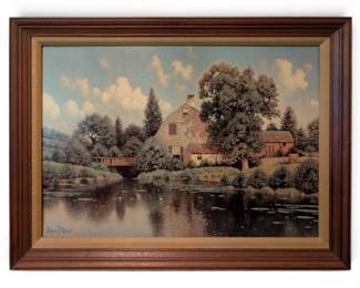 Framed Print Of A Riverside House