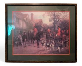 Framed Print Of 3 Men On Horses In A Town