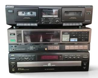 Sony Cassette Deck, FMAM Stereo Receiver And JVC Compact Disc Player