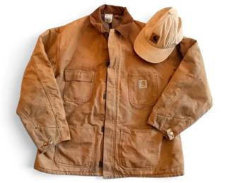 Vintage Carhartt BlanketLined Chore Coat Size 48  Hat