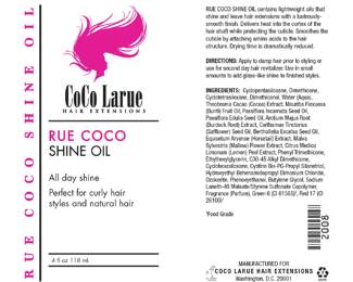 rue coco shine oil label