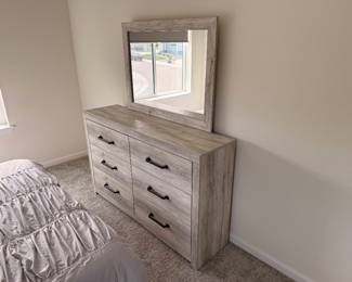 6 drawer dresser and mirror $200
