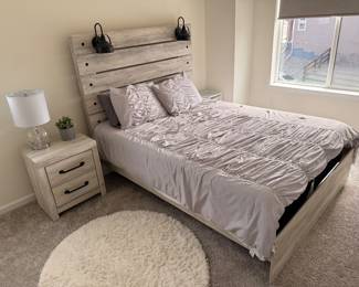 American Furniture Bed and Nightstand, mattress included $500
