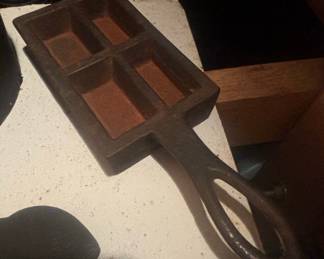 Vintage Cast Iron Silver Bar Mold
