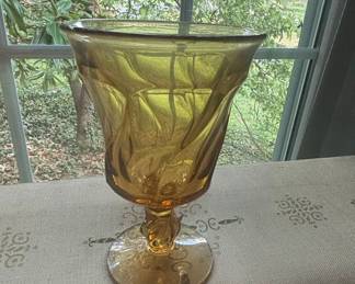 Vintage Fostoria Jamestown Amber Swirl Glassware Collection