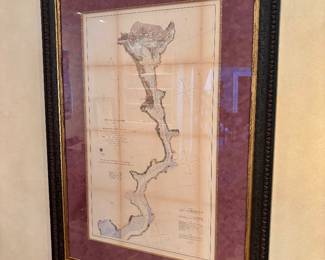 Framed Map of the  Potomac 1864