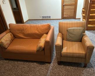Clean, chair and couch/love seat