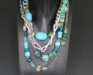 Large chunky necklace with beautiful turquoise beads