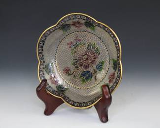 Plique A Jour cloisonne plate