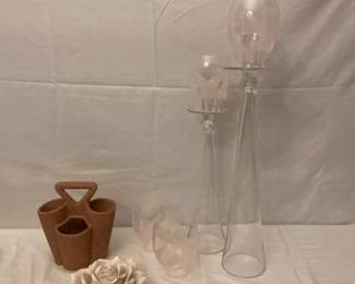 Pink Candle Holder Set
