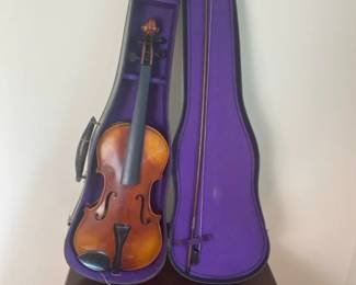 Full Size 44 Acoustic Violin Outfit with Purple Velvet Hard Case, Bow  Accessories