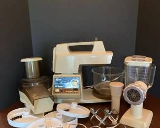 Vintage Oster Kitchen Center With Attachments  Mixer, Blender. Food Processor