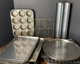 Bakeware Lot  Cookie Sheets, Cooling Racks, Muffin Pans, More