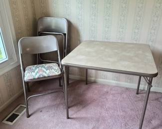 Folding Card Table And 4 Folding Chairs