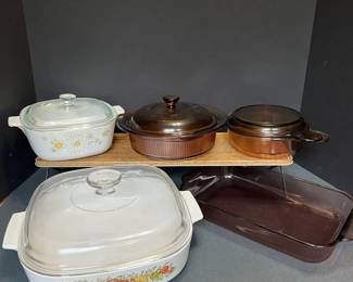 Vintage CorningWare  Pyrex Lot  1970s Spice of Life, Daisy,  Visions Glass
