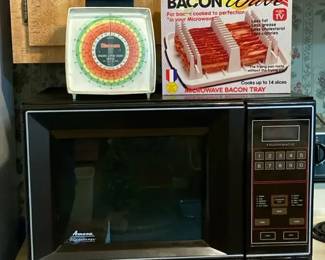 Vintage Amana Radarange Microwave Oven And Accessories