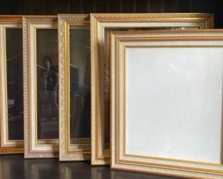 Vintage Gold Tone Large Picture Frame Lot  5 Pcs