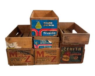 7 Vintage Wood Fruit Crates