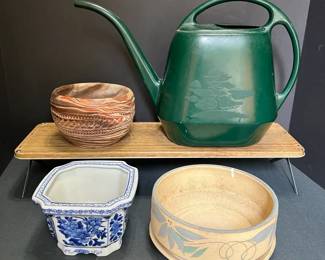Garden Lot Vintage Watering Can and Pots