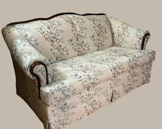 Vintage Broyhill Floral Stripe Loveseat  90s Cottage Style