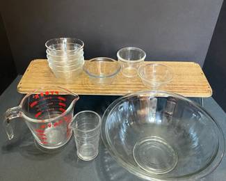 Vintage Kitchen Lot  PYREX 463 Ramekins, Measuring Cup, Mixing Bowl and MORE