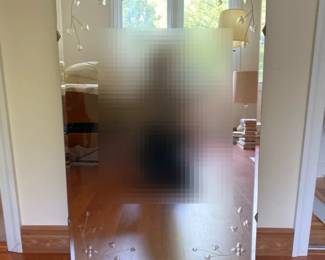 Vintage Beveled Floral Etched Mirror