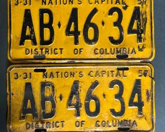 a2 Vintage 1957 District of Columbia License Plates