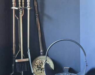 Fireplace Tool Set And Mantle Decor